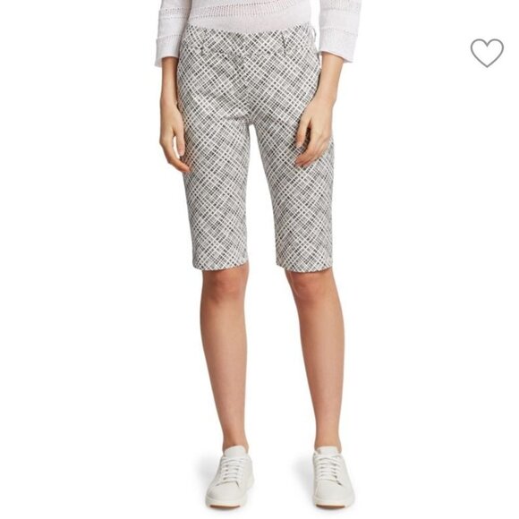 Piazza Sempione Black & White Micro Check Print Bermuda Shorts Size Medium / 6 - Picture 14 of 16